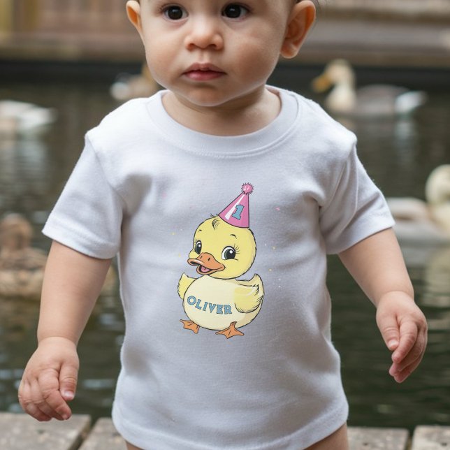 T-shirt Pour Les Tous Petits Un Canard chanceux Anniversaire Enfants 1er (Créateur téléchargé)