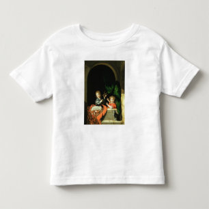 T-shirt Pour Les Tous Petits Un chat qui regarde deux garçons