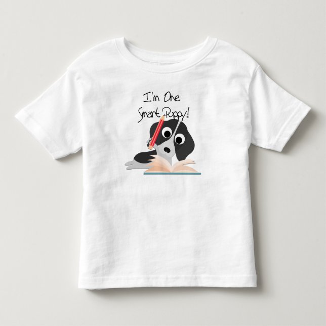 T-shirt Pour Les Tous Petits Un Chiot intelligent (Devant)