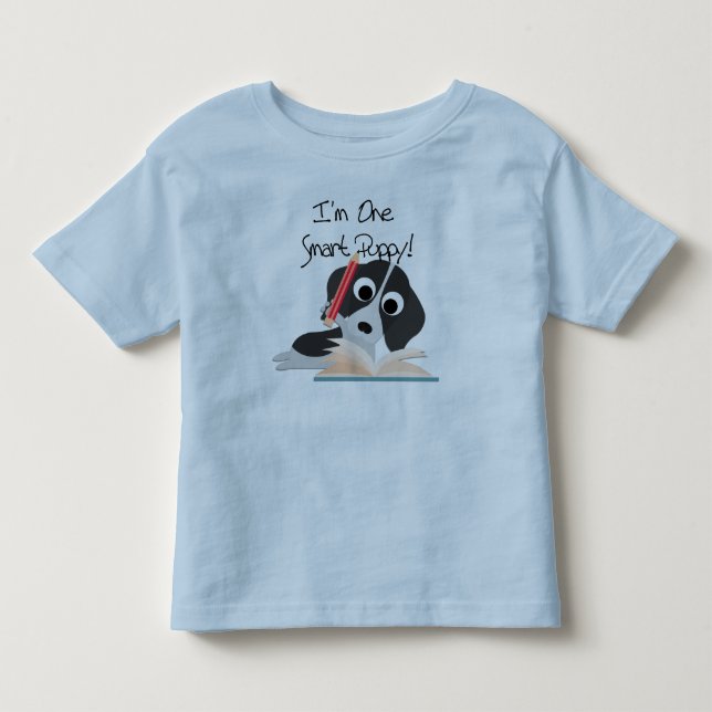 T-shirt Pour Les Tous Petits Un Chiot intelligent (Devant)