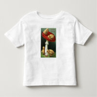 Un EasterChicks heureux sur le champignon rouge