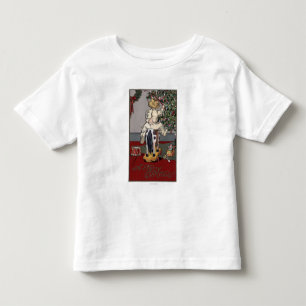 T-shirt Pour Les Tous Petits Un joyeux ChristmasKid sur un cheval de basculage