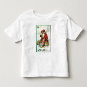 T-shirt Pour Les Tous Petits Un Joyeux Noël Père Noël emballant des jouets d