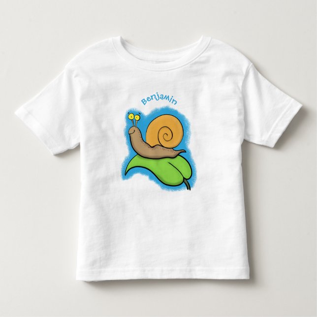 T-shirt Pour Les Tous Petits Un mignon escargot heureux sur une illustration d' (Devant)
