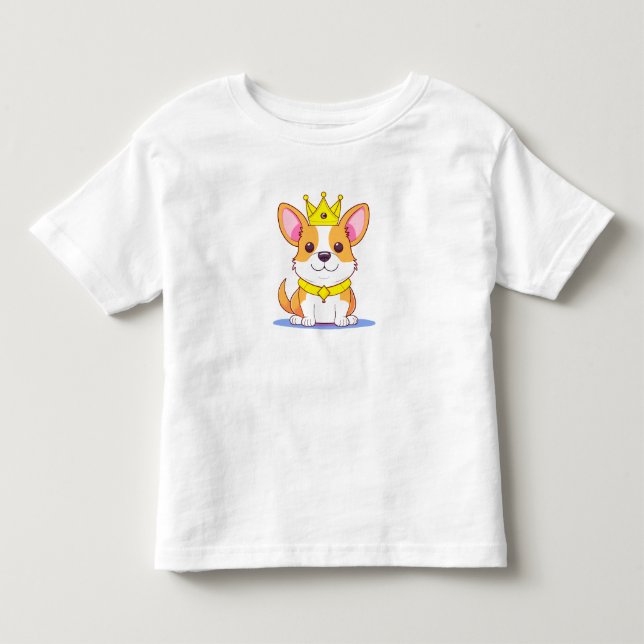 T-shirt Pour Les Tous Petits Un petit Corgi mignon (Devant)