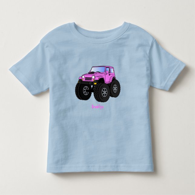 T-shirt Pour Les Tous Petits Un Pink Monster Cartoon (Devant)