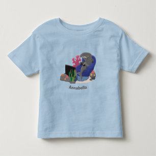 T-shirt Pour Les Tous Petits Un requin drôle en regardant la bande dessinée de 