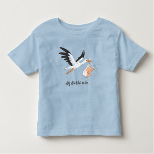 T-shirt Pour Les Tous Petits Une cigogne portant un bébé Big Brother pour être