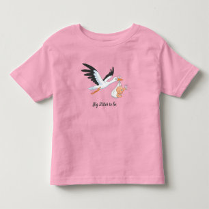T-shirt Pour Les Tous Petits Une cigogne portant une grande soeur à être