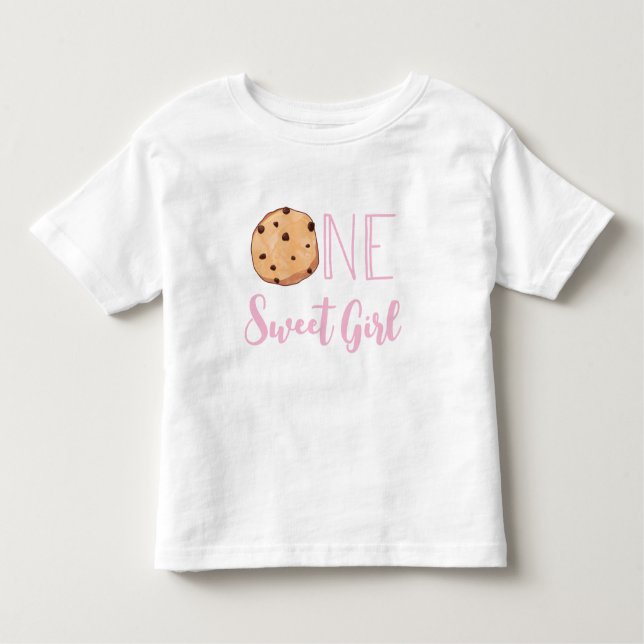 T-shirt Pour Les Tous Petits Une douce fille Cookie Rose Anniversaire (Devant)