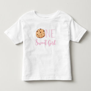 T-shirt Pour Les Tous Petits Une Douce Fille Gâteau Anniversaire Rose Cookie