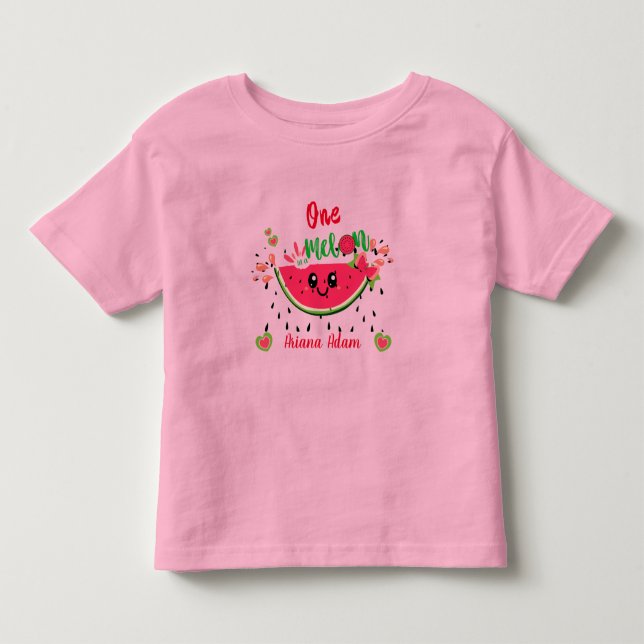 T-shirt Pour Les Tous Petits Une fille pour un premier anniversaire de pastèque (Devant)