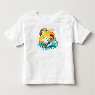 T-shirt Pour Les Tous Petits Une illustration de surfing de couleur douce.
