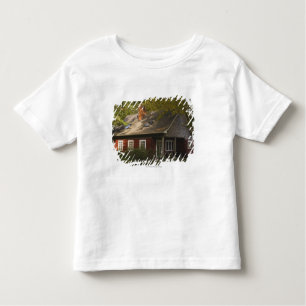T-shirt Pour Les Tous Petits Une maison rouge de rondin