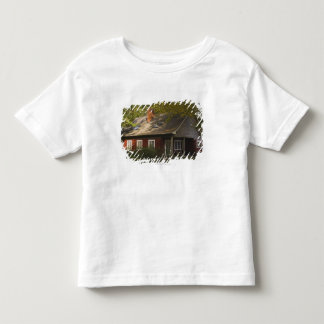 T-shirt Pour Les Tous Petits Une maison rouge de rondin
