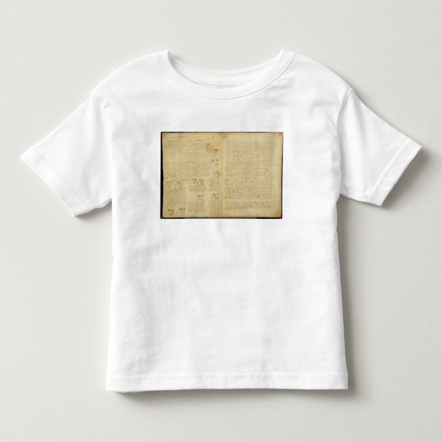T-shirt Pour Les Tous Petits Une page du codex Leicester, 1508-12 (Devant)