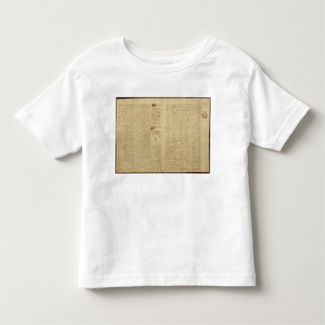 T-shirt Pour Les Tous Petits Une page du codex Leicester, 1508-12 (Devant)