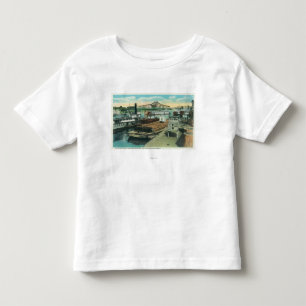 T-shirt Pour Les Tous Petits Une scène d'expédition de port sur le fleuve