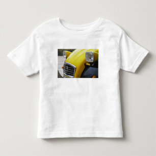 T-shirt Pour Les Tous Petits Une vieille Citroën 2CV 2 CV noire et jaune, détai