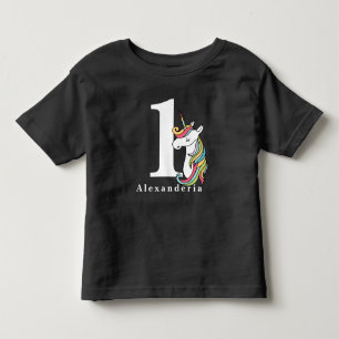 T-shirt Pour Les Tous Petits Unicorne Anniversaire Âge et nom, 1 an, enfants