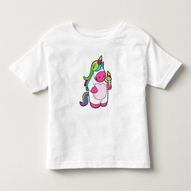T-shirt Pour Les Tous Petits Unicorne avec gaufre Glace (Devant)