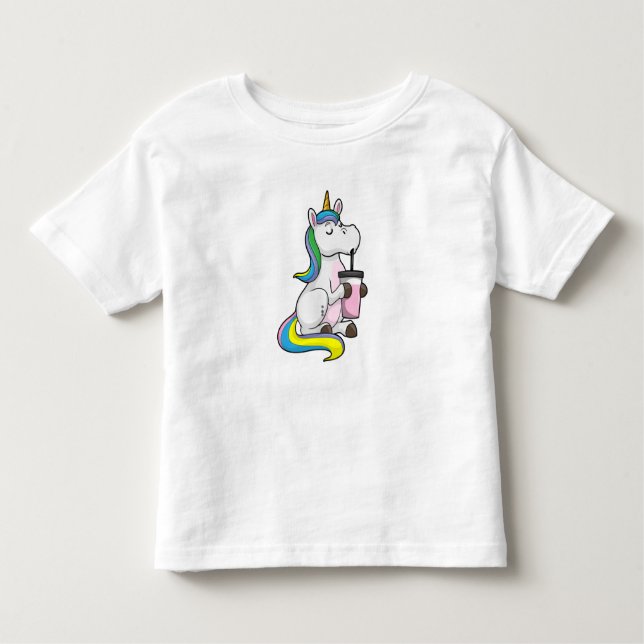 T-shirt Pour Les Tous Petits Unicorne avec thé bulle (Devant)
