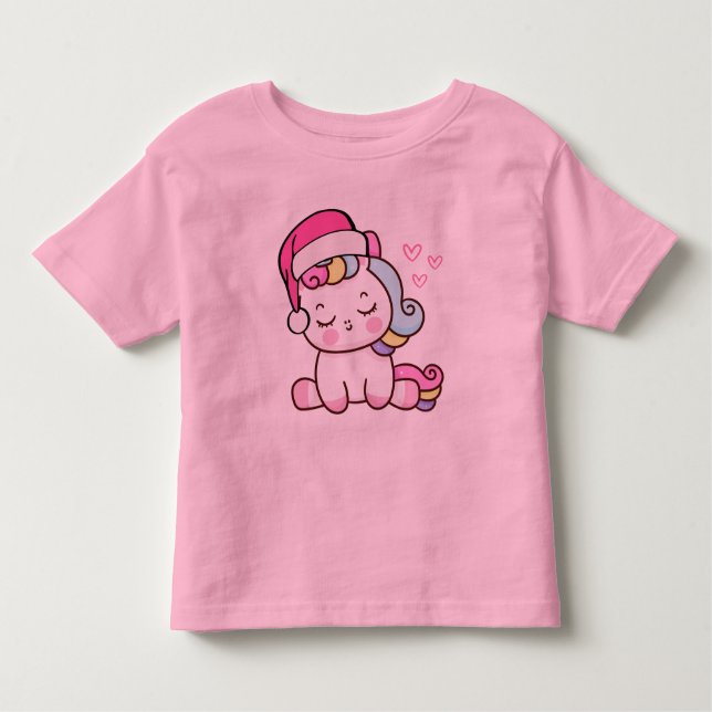 T-shirt Pour Les Tous Petits Unicorne de Noël (Devant)