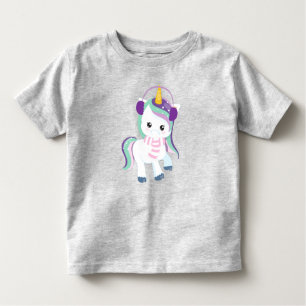 T-shirt Pour Les Tous Petits Unicorne d'hiver, Unicorne magique, Cute Unicorne,