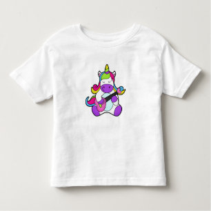 T-shirt Pour Les Tous Petits Unicorne en tant que musicien avec guitare