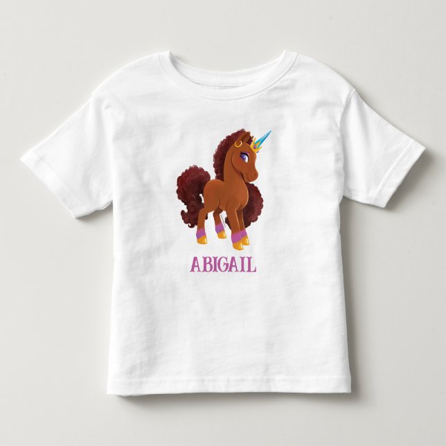 T-shirt Pour Les Tous Petits Unique la licorne debout Fière (Devant)