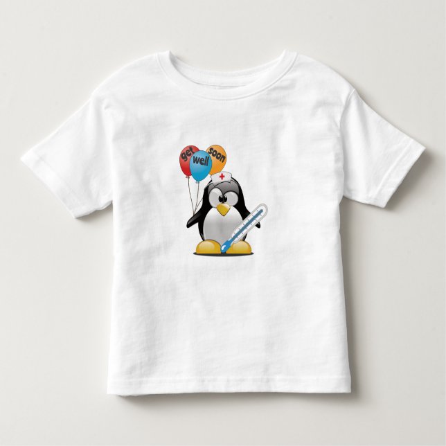 T-shirt Pour Les Tous Petits Va-t'en bientôt. Infirmière de pingouin. (Devant)