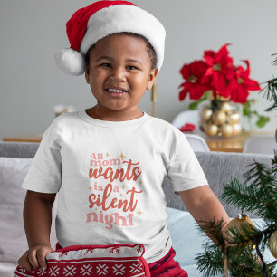 T-shirt Pour Les Tous Petits Vacances de Noël amusantes et mignonnes Nuit silen