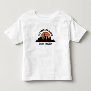 T-shirt Pour Les Tous Petits Vacances personnalisées Seattle Skyline Sunset