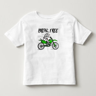 T-shirt Pour Les Tous Petits Vache à vélo moto verte