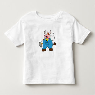T-shirt Pour Les Tous Petits Vache comme artisan avec marteau