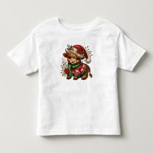 T-shirt Pour Les Tous Petits Vache de Noël Baby Highland 
