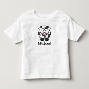 T-shirt Pour Les Tous Petits Vache mignonne à bande dessinée personnalisée a