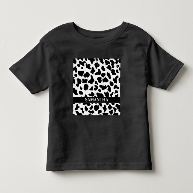 T-shirt Pour Les Tous Petits Vache noire blanche (Devant)