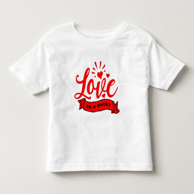 T-shirt Pour Les Tous Petits Valentine Coeurs Citer l'amour dans un (Devant)