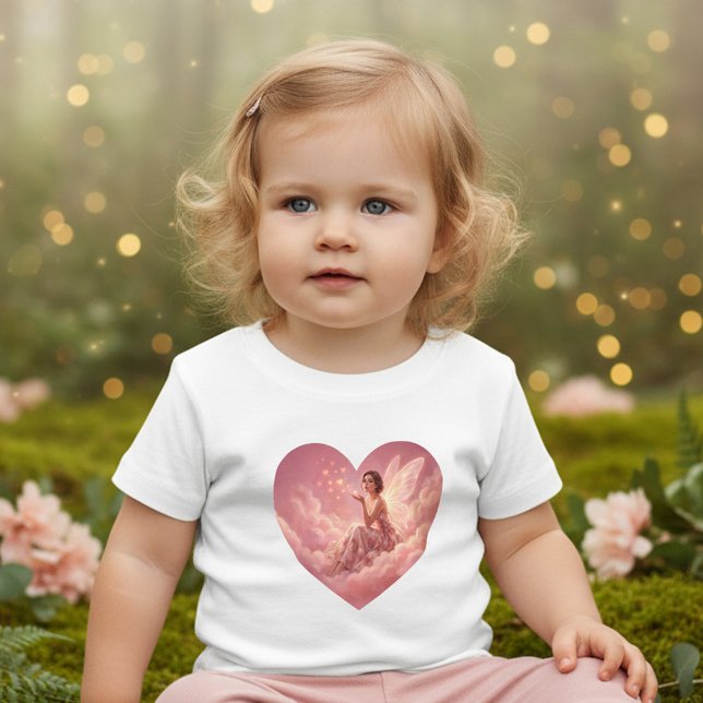 T-shirt Pour Les Tous Petits Valentine Fairy on Pink Clouds Fantasy Art (Créateur téléchargé)