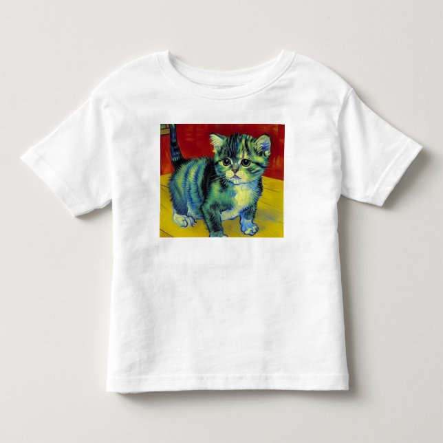 T-shirt Pour Les Tous Petits Van Gogh Tabby Cat (Devant)