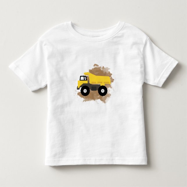 T-shirt Pour Les Tous Petits Véhicule de construction dans la boue  (Devant)