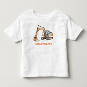 T-shirt Pour Les Tous Petits Véhicule de construction de pelle personnalisé  