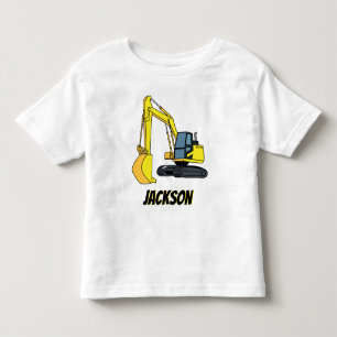 T-shirt Pour Les Tous Petits Véhicule de construction d'excavateur personnalisé