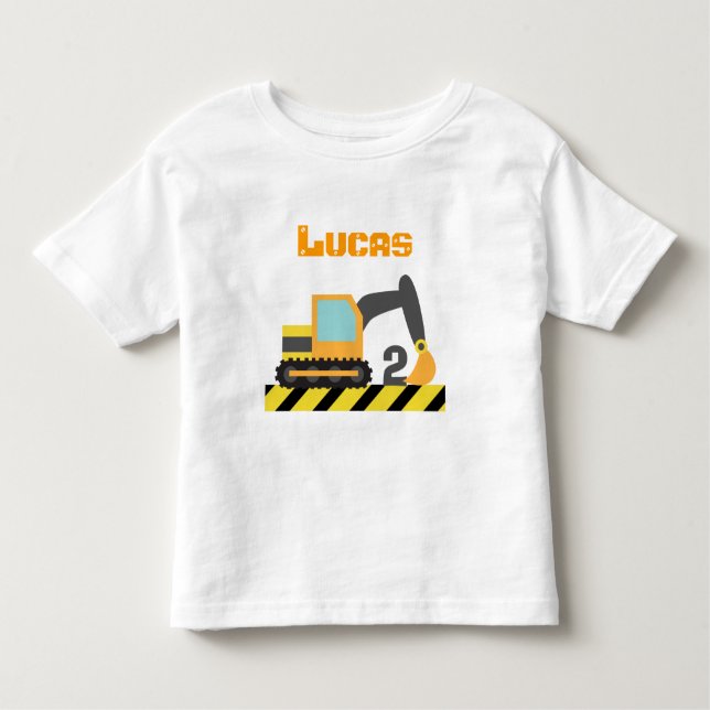 T-shirt Pour Les Tous Petits Véhicule de construction Excavateur pour 2 ans (Devant)