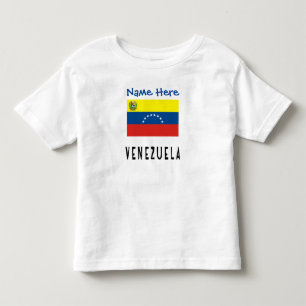 T-shirt Pour Les Tous Petits Venezuela Drapeau Vénézuélien Bleu Nom Personnalis