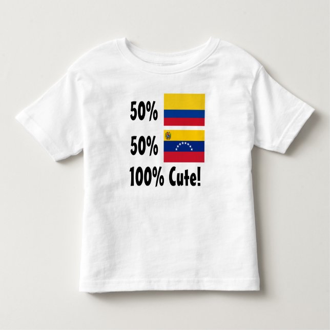 T-shirt Pour Les Tous Petits Vénézuélien de 50% 50% 100% colombien mignon (Devant)