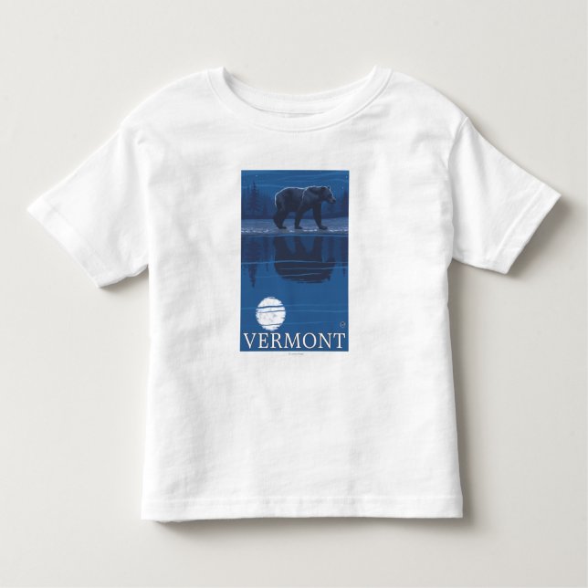 T-shirt Pour Les Tous Petits VermontBear dans le clair de lune (Devant)