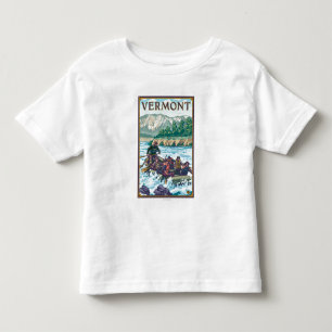 T-shirt Pour Les Tous Petits VermontRiver transportant la scène par radeau