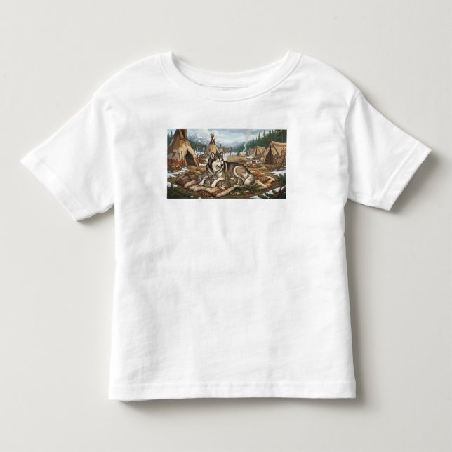 T-shirt Pour Les Tous Petits Version 2 de la mère Malamute   (Devant)